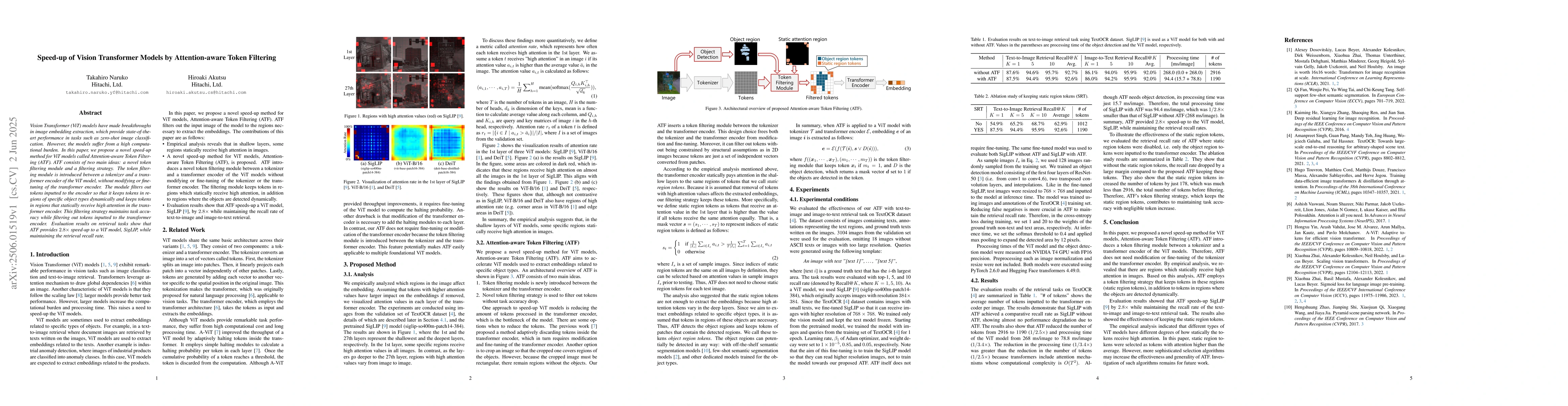 Thumbnail for Speed-up of Vision Transformer Models by Attention-aware Token Filtering
