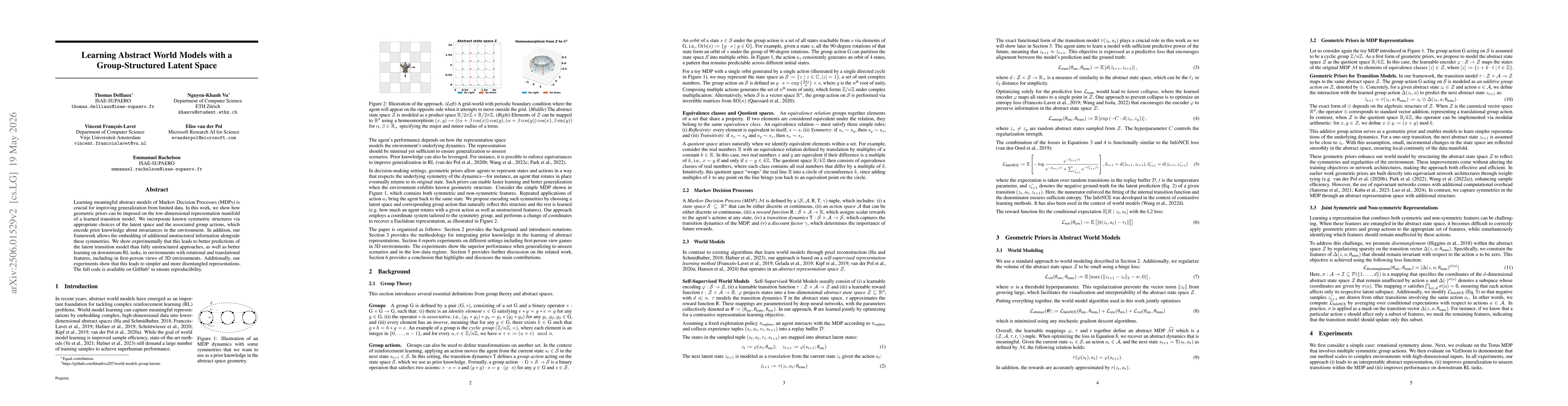 Thumbnail for Learning Abstract World Models with a Group-Structured Latent Space