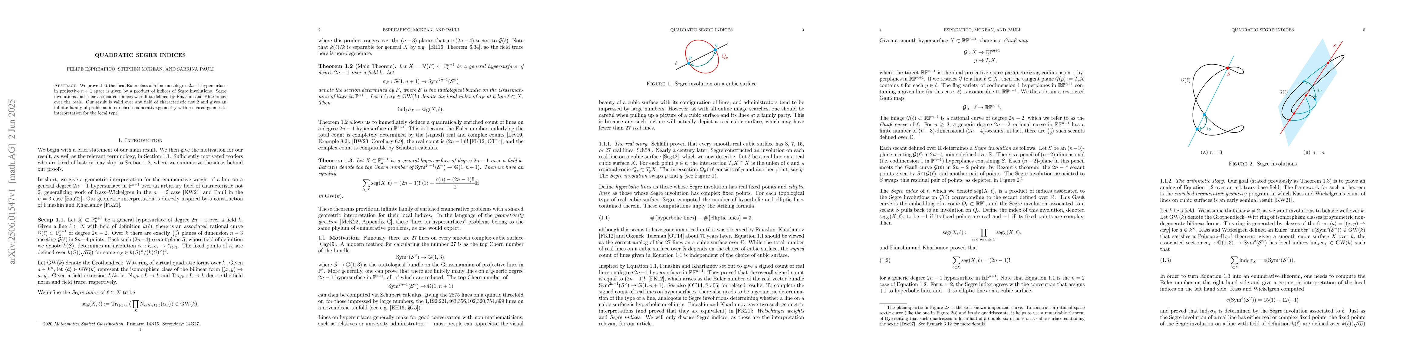 Thumbnail for Quadratic Segre indices