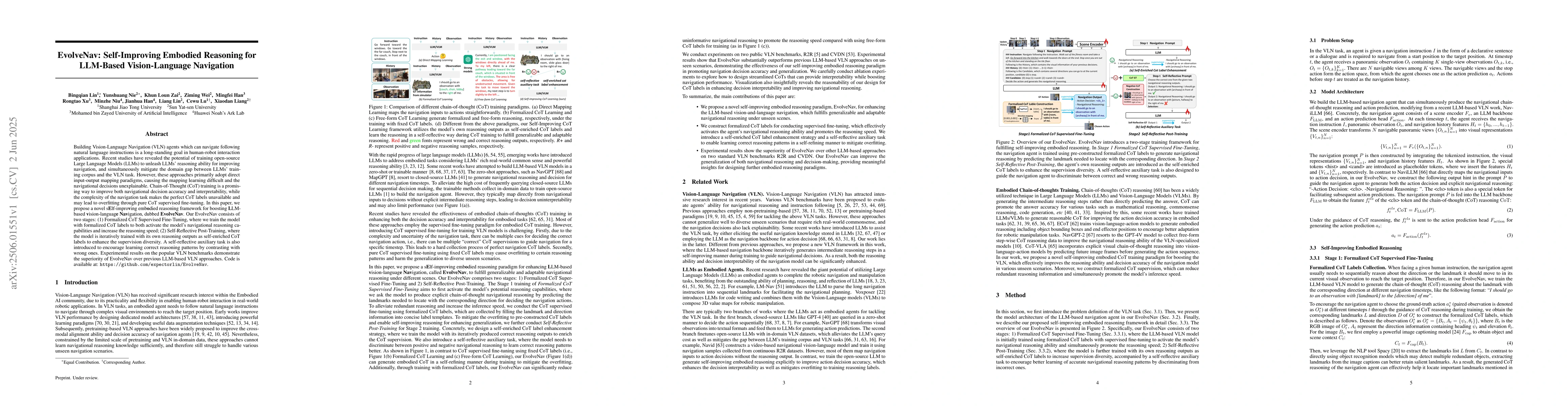Thumbnail for EvolveNav: Self-Improving Embodied Reasoning for LLM-Based
  Vision-Language Navigation