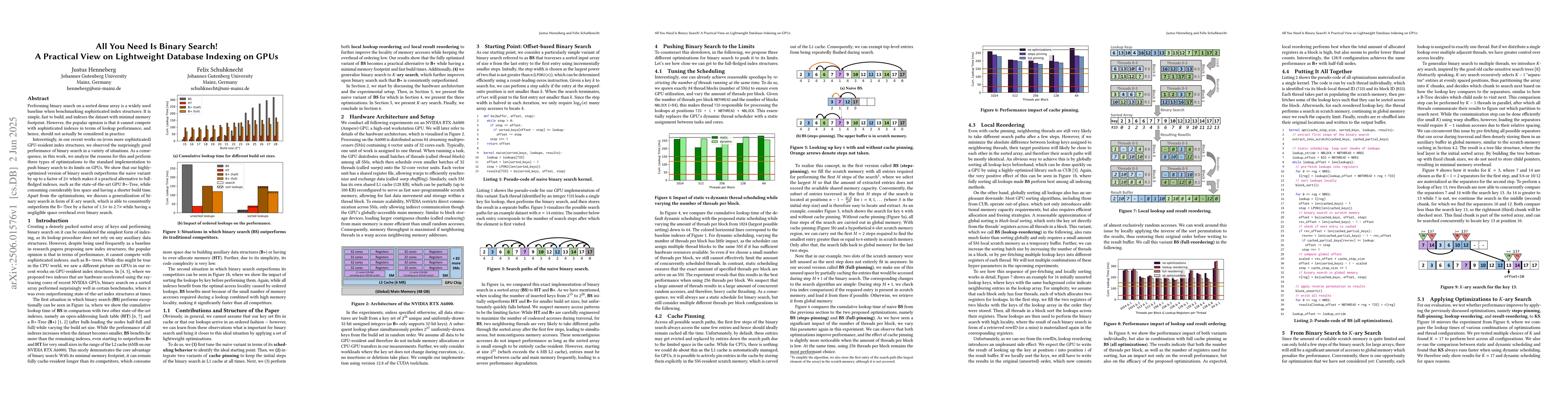 Thumbnail for All You Need Is Binary Search! A Practical View on Lightweight Database
  Indexing on GPUs