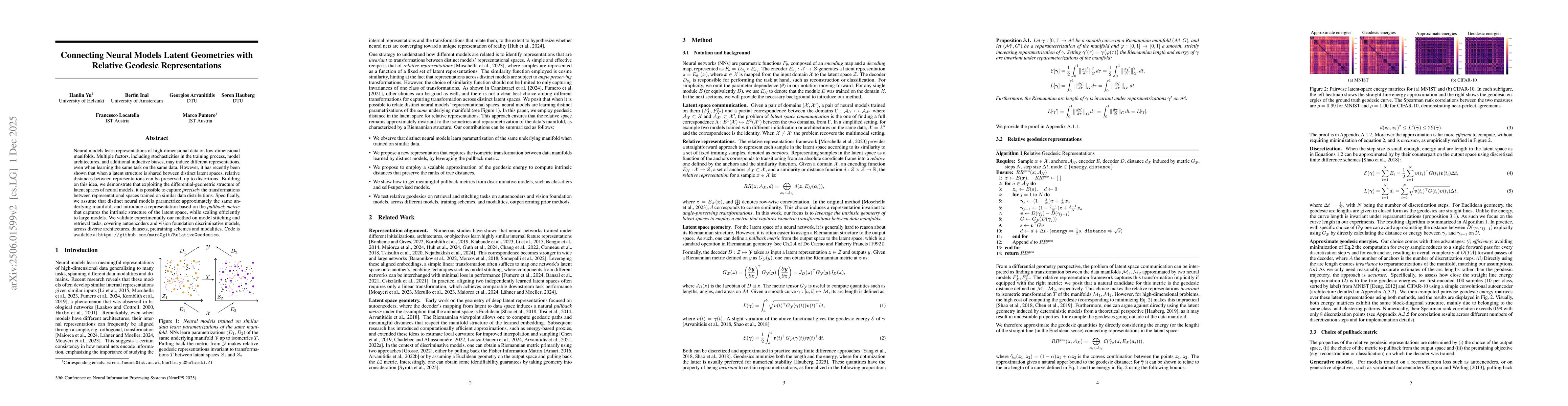 Thumbnail for Connecting Neural Models Latent Geometries with Relative Geodesic Representations