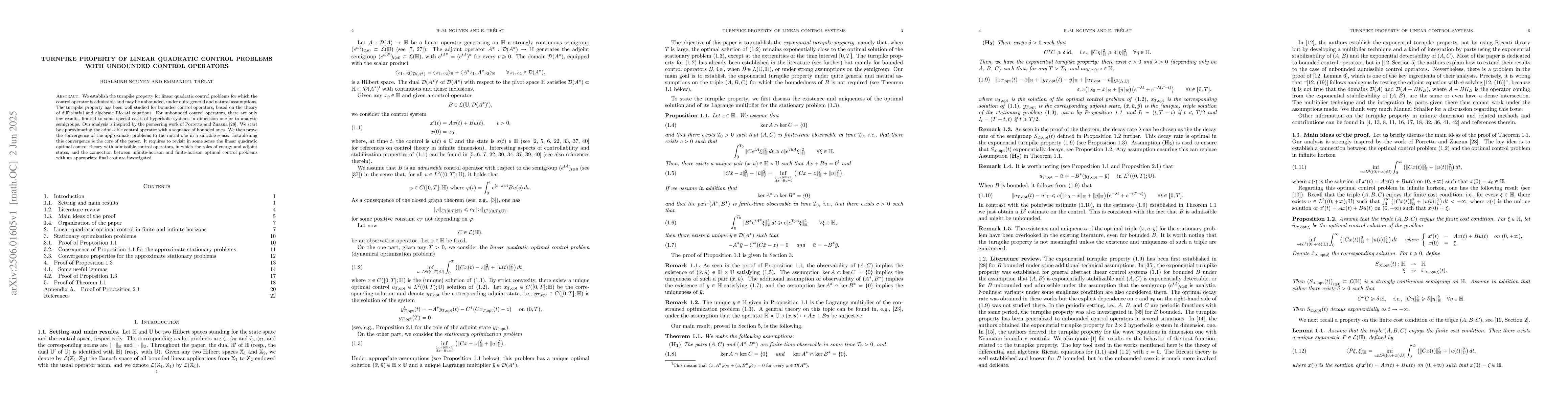 Thumbnail for Turnpike property of linear quadratic control problems with unbounded
  control operators