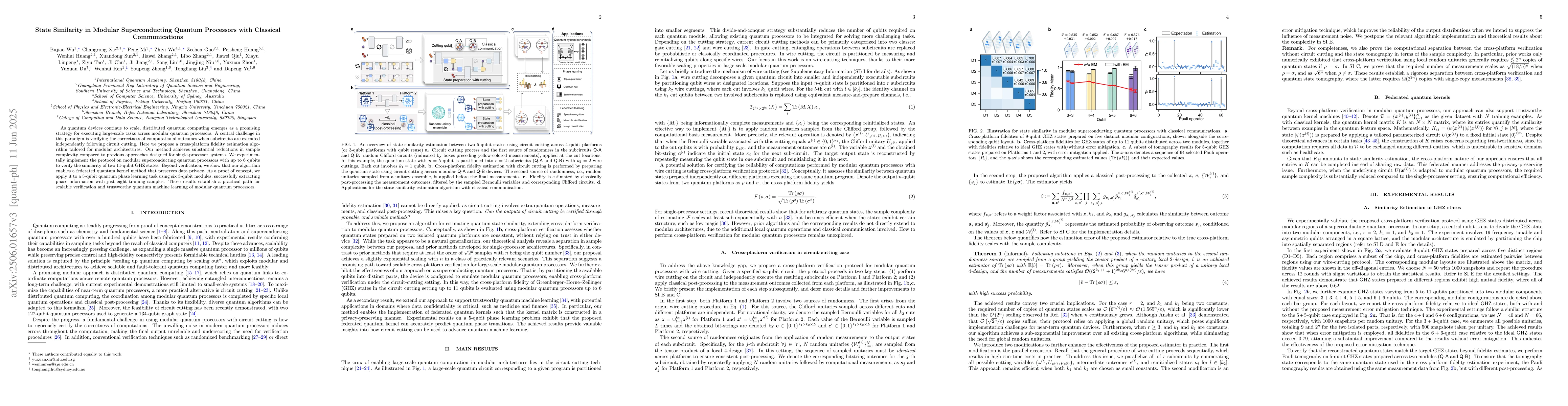 Thumbnail for State Similarity in Modular Superconducting Quantum Processors with
  Classical Communications