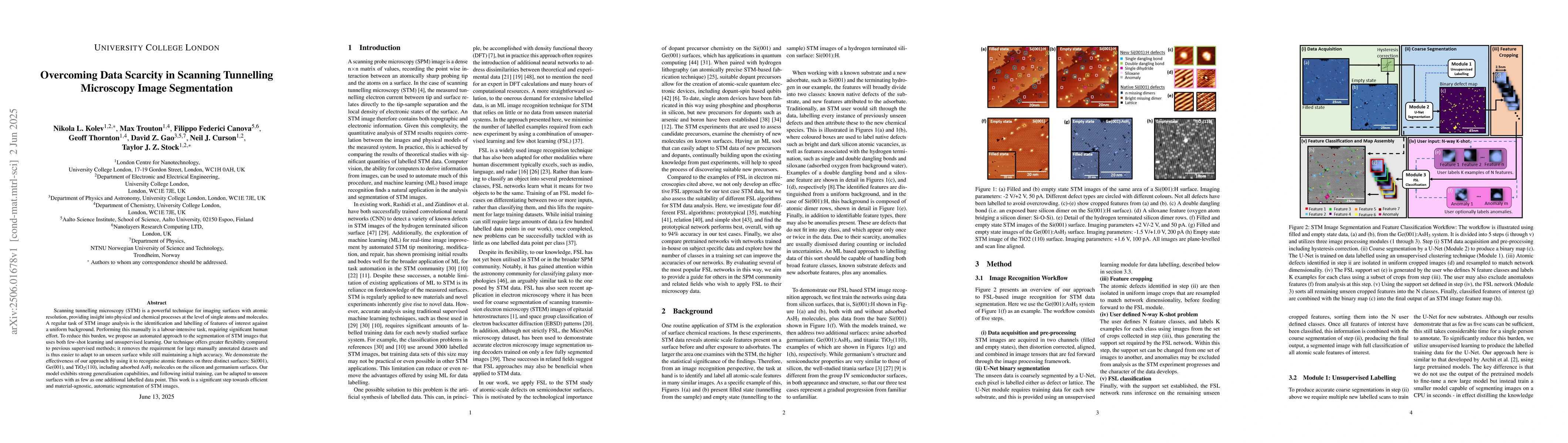 Thumbnail for Overcoming Data Scarcity in Scanning Tunnelling Microscopy Image
  Segmentation