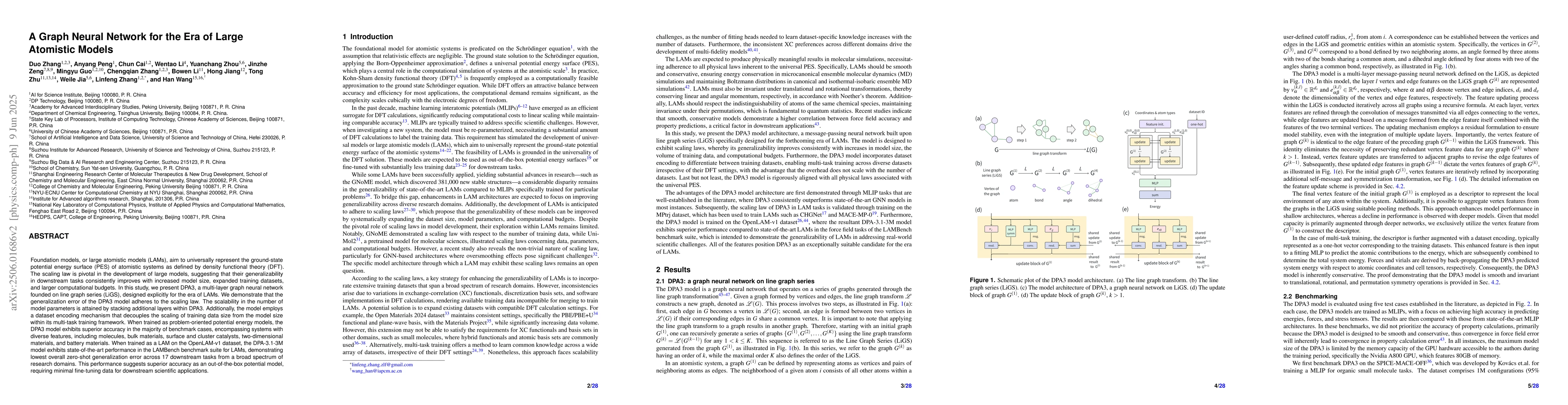 Thumbnail for A Graph Neural Network for the Era of Large Atomistic Models