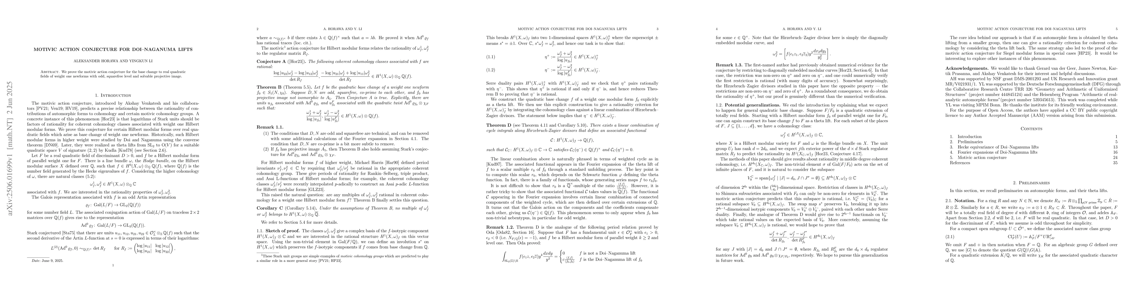 Thumbnail for Motivic action conjecture for Doi-Naganuma lifts