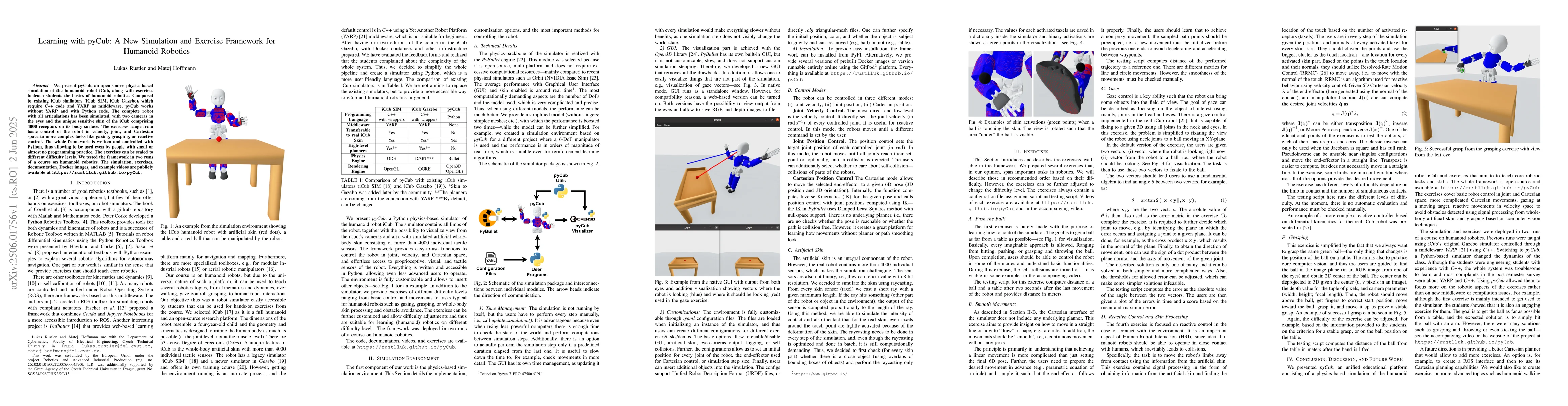 Thumbnail for Learning with pyCub: A New Simulation and Exercise Framework for
  Humanoid Robotics