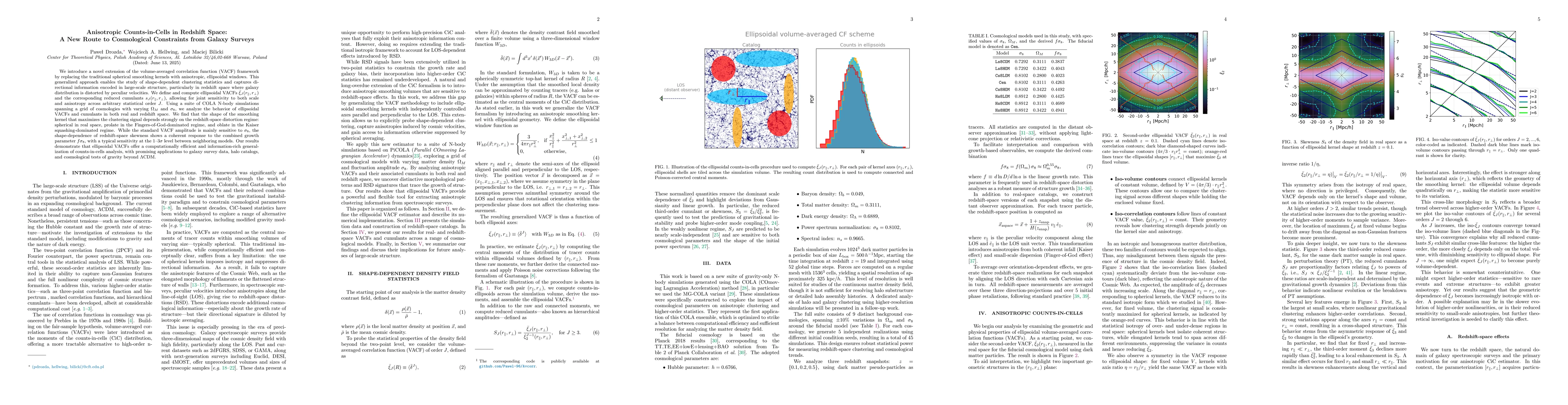 Thumbnail for Anisotropic Counts-in-Cells in Redshift Space: A New Route to
  Cosmological Constraints from Galaxy Surveys