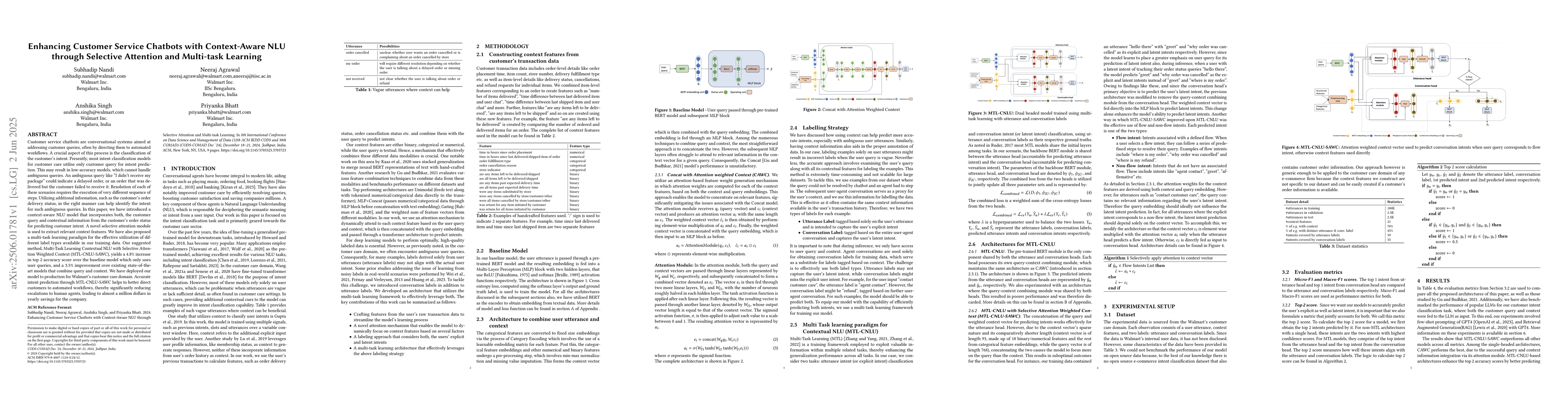 Thumbnail for Enhancing Customer Service Chatbots with Context-Aware NLU through
  Selective Attention and Multi-task Learning