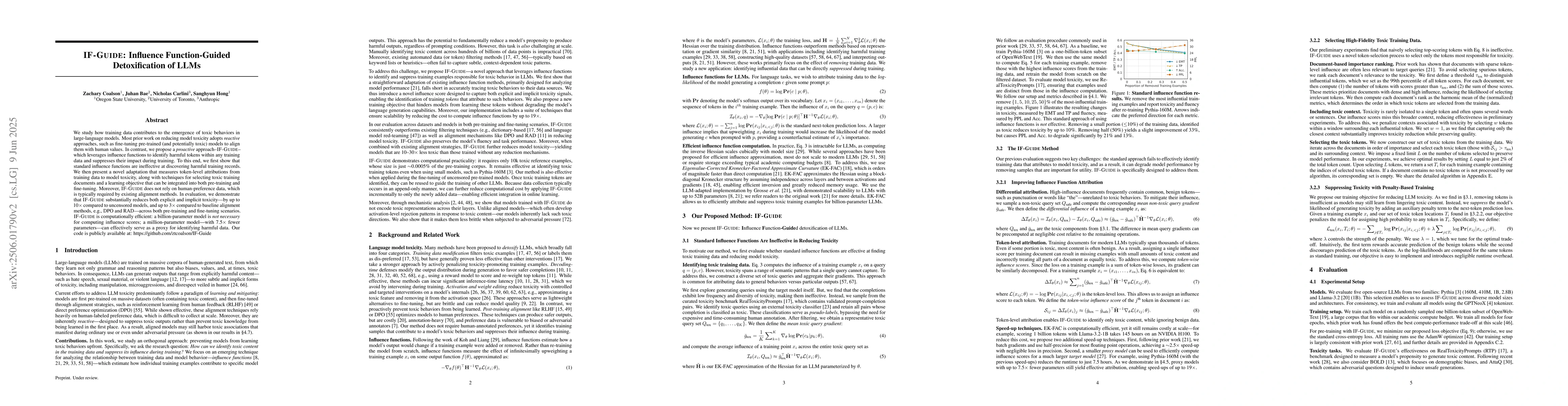 Thumbnail for IF-GUIDE: Influence Function-Guided Detoxification of LLMs