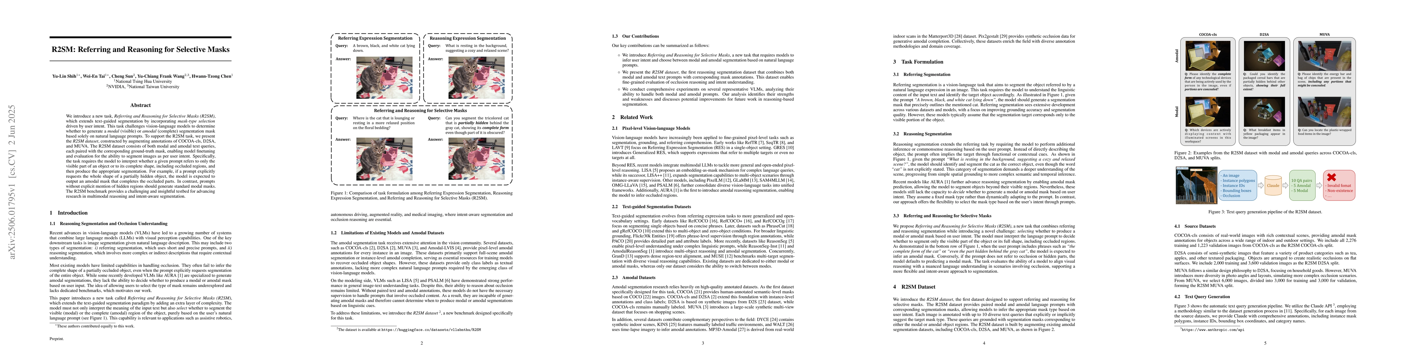 Thumbnail for R2SM: Referring and Reasoning for Selective Masks