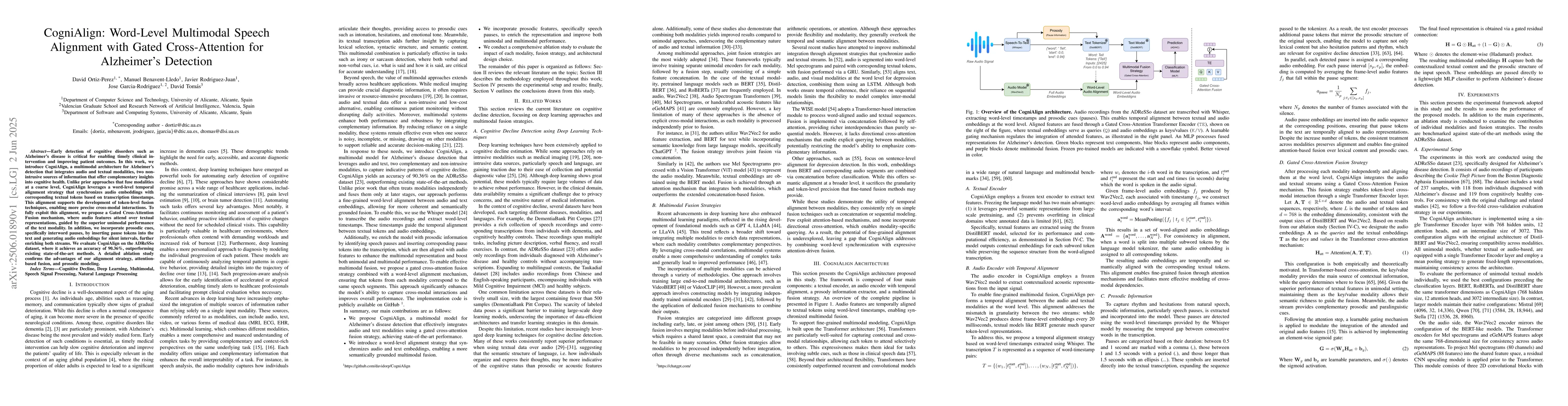 Thumbnail for CogniAlign: Word-Level Multimodal Speech Alignment with Gated
  Cross-Attention for Alzheimer's Detection