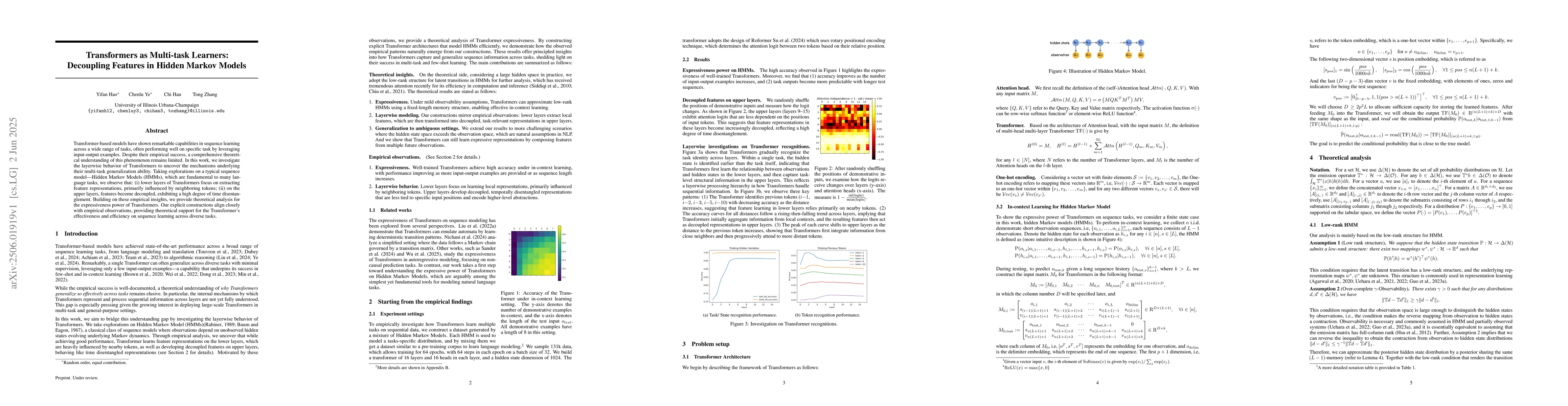 Thumbnail for Transformers as Multi-task Learners: Decoupling Features in Hidden
  Markov Models