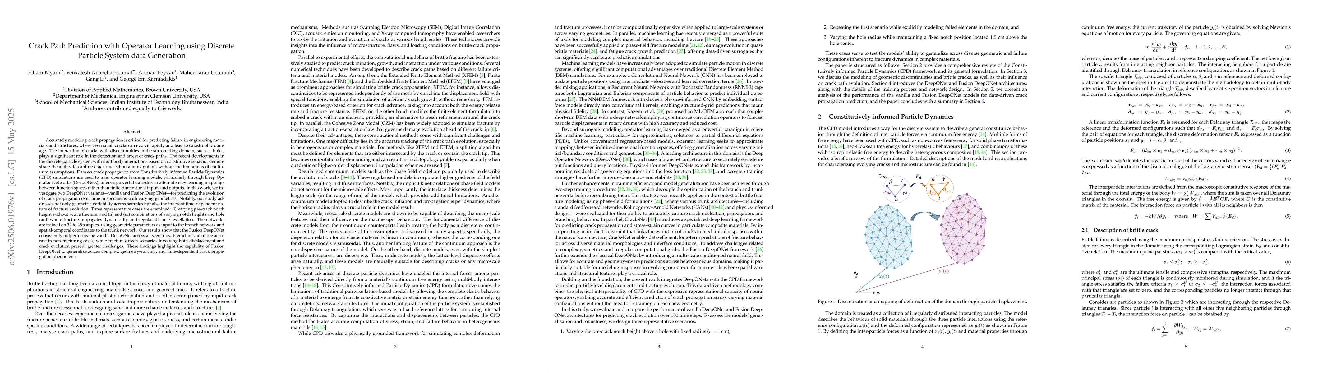 Thumbnail for Crack Path Prediction with Operator Learning using Discrete Particle
  System data Generation