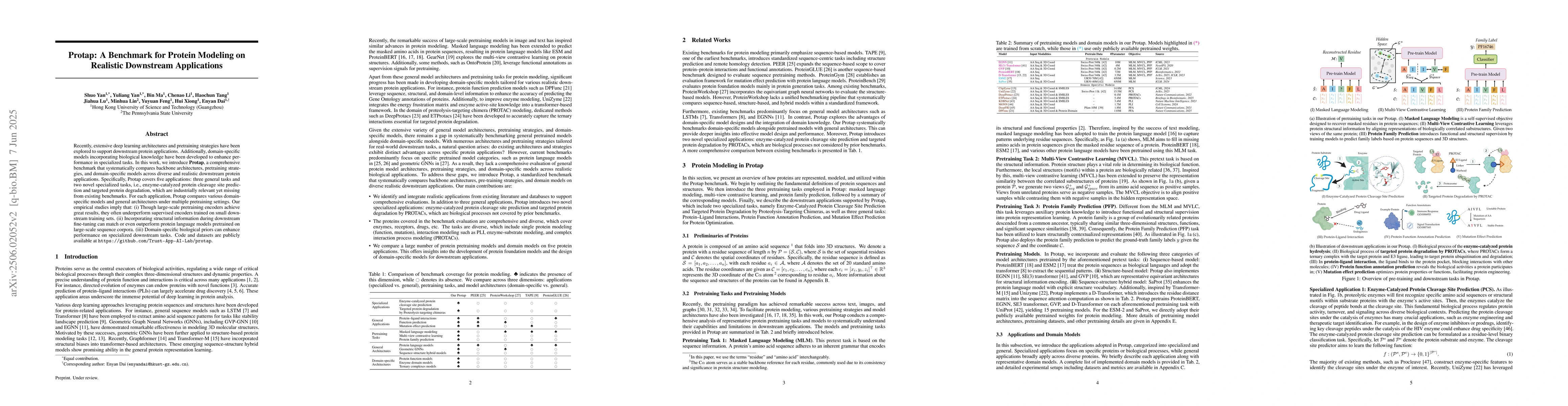Thumbnail for Protap: A Benchmark for Protein Modeling on Realistic Downstream
  Applications