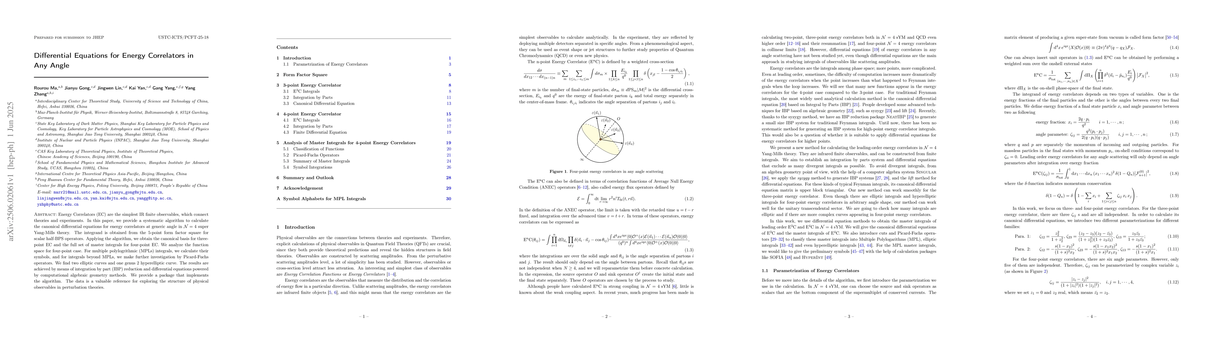 Thumbnail for Differential Equations for Energy Correlators in Any Angle