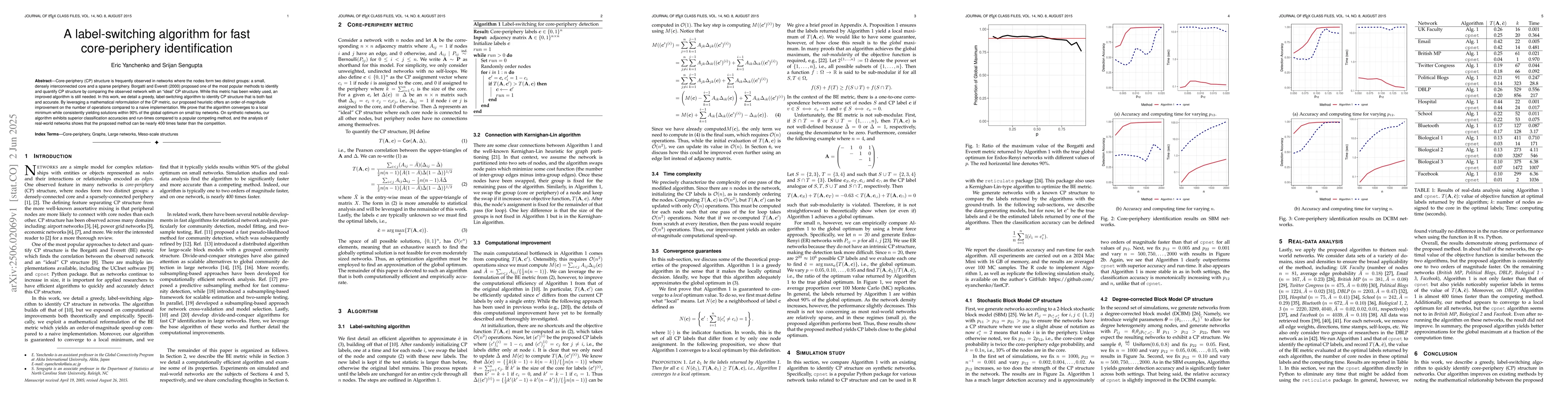 Thumbnail for A label-switching algorithm for fast core-periphery identification