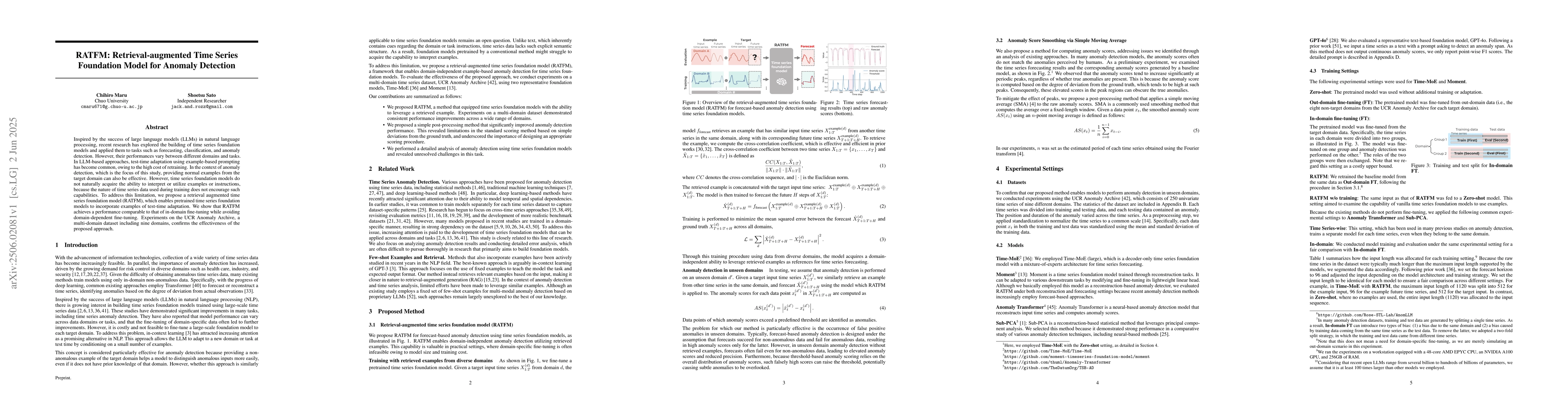 Thumbnail for RATFM: Retrieval-augmented Time Series Foundation Model for Anomaly
  Detection