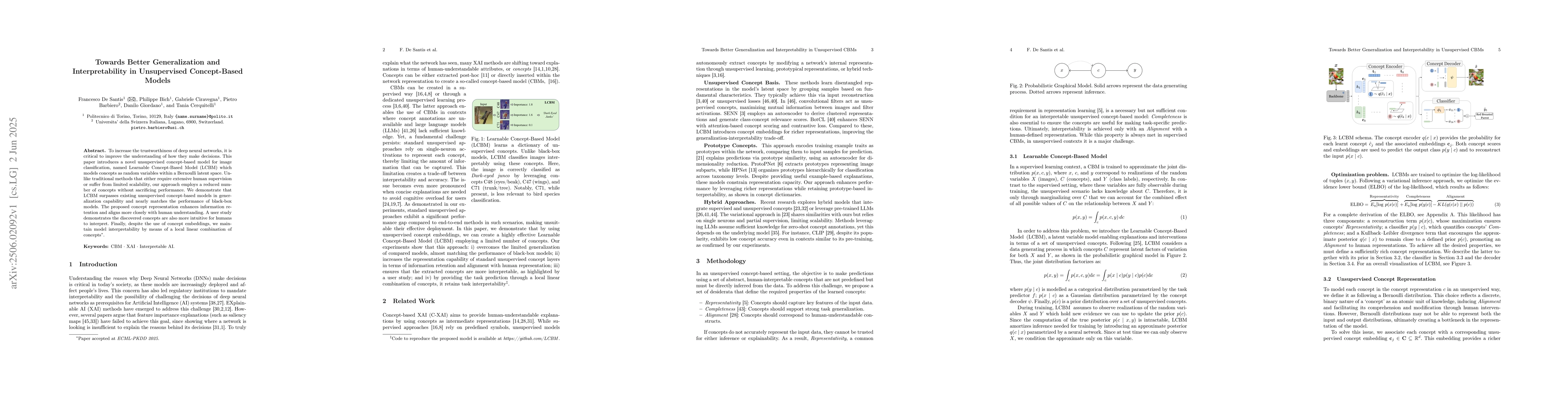 Thumbnail for Towards Better Generalization and Interpretability in Unsupervised
  Concept-Based Models