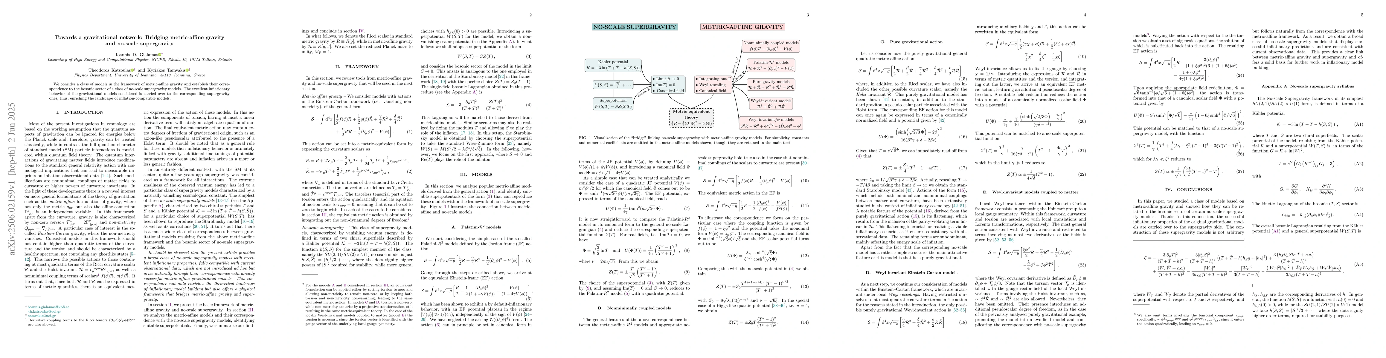 Thumbnail for Towards a gravitational network: Bridging metric-affine gravity and
  no-scale supergravity