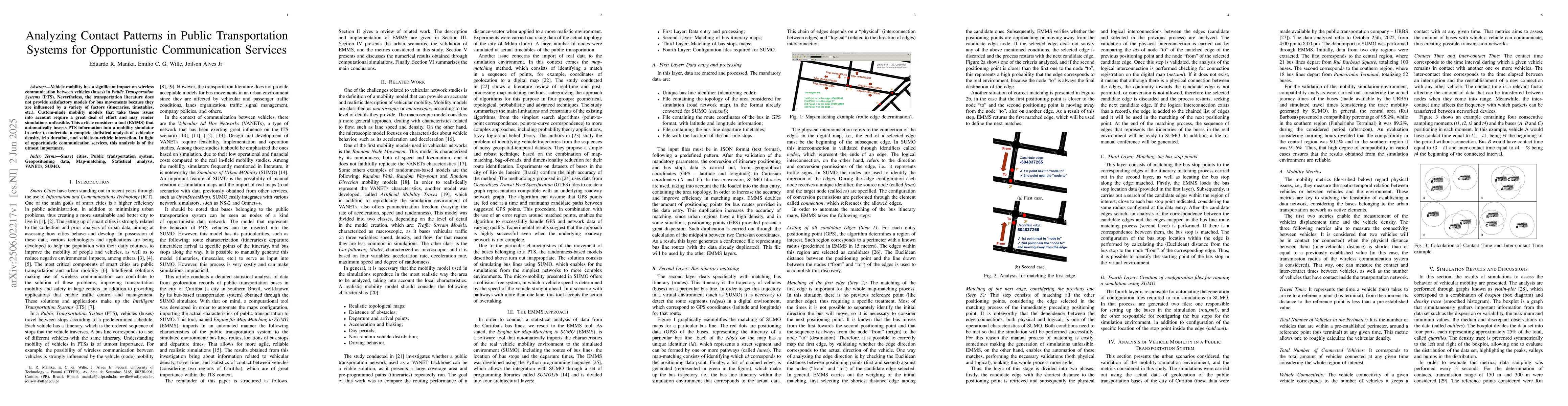Thumbnail for Analyzing Contact Patterns in Public Transportation Systems for
  Opportunistic Communication Services
