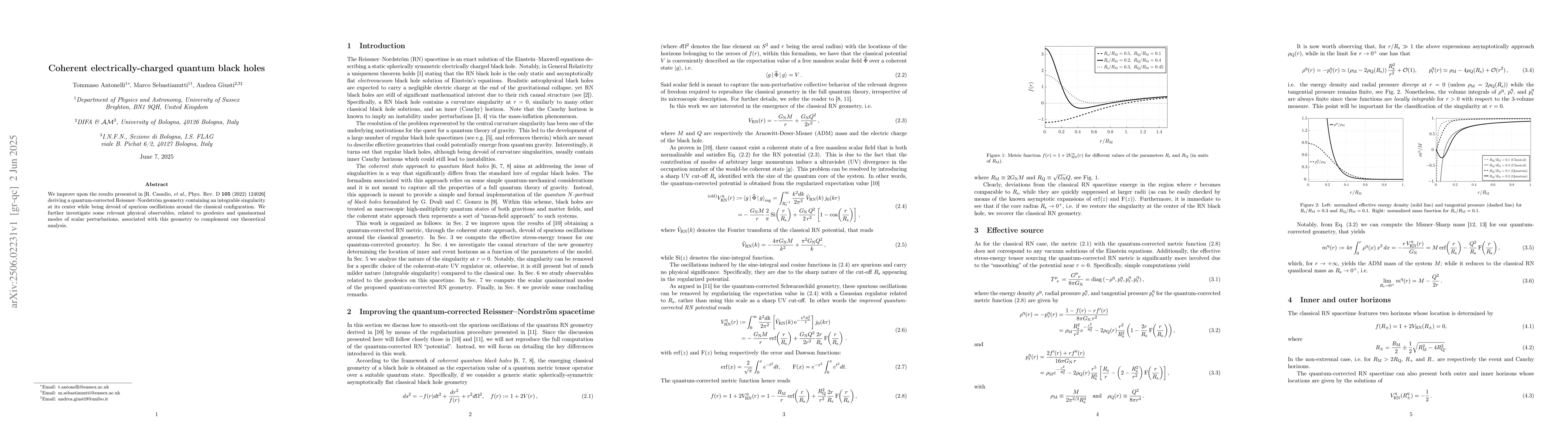 Thumbnail for Coherent electrically-charged quantum black holes