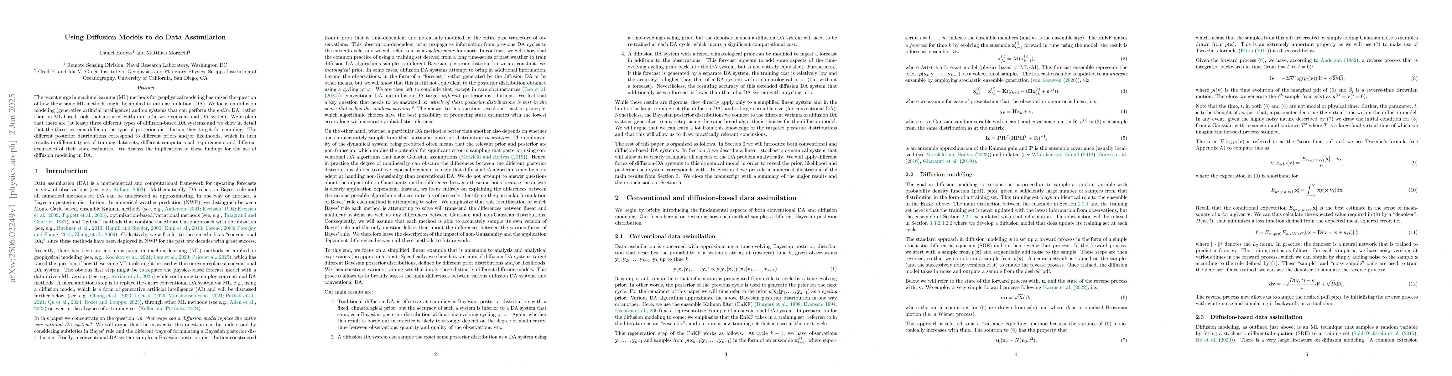 Thumbnail for Using Diffusion Models to do Data Assimilation