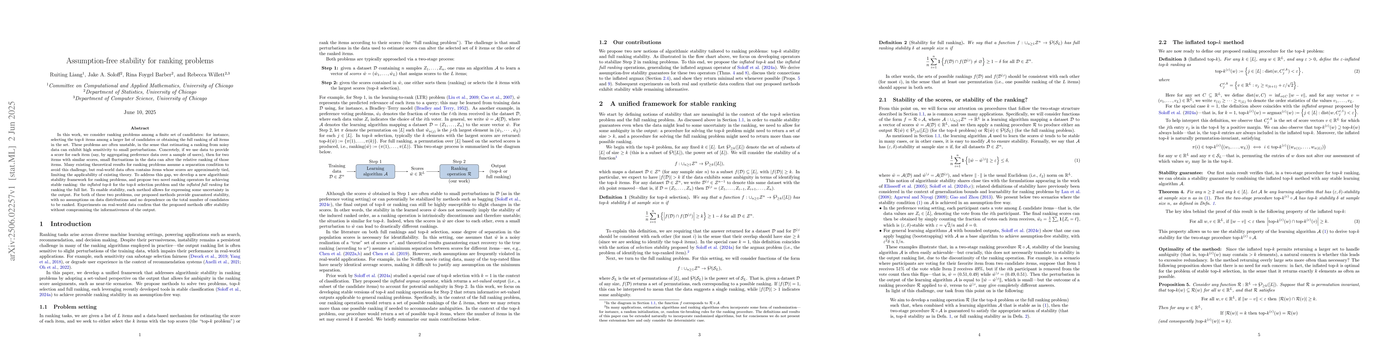 Thumbnail for Assumption-free stability for ranking problems
