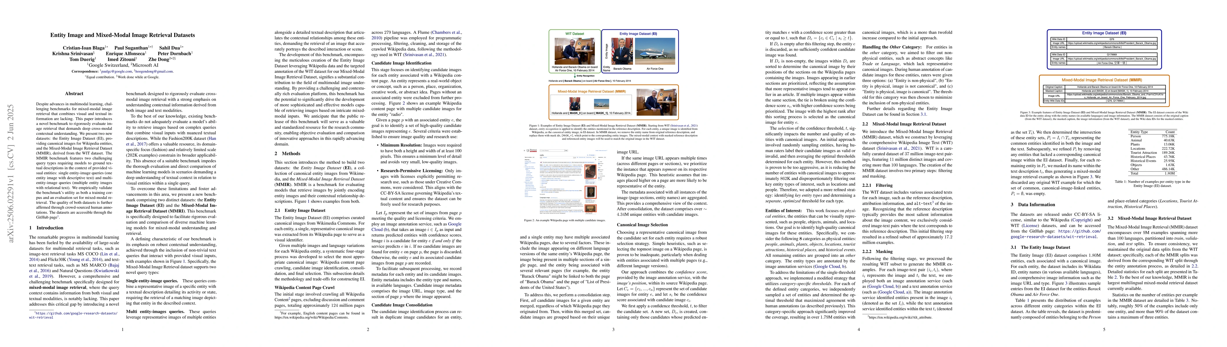 Thumbnail for Entity Image and Mixed-Modal Image Retrieval Datasets