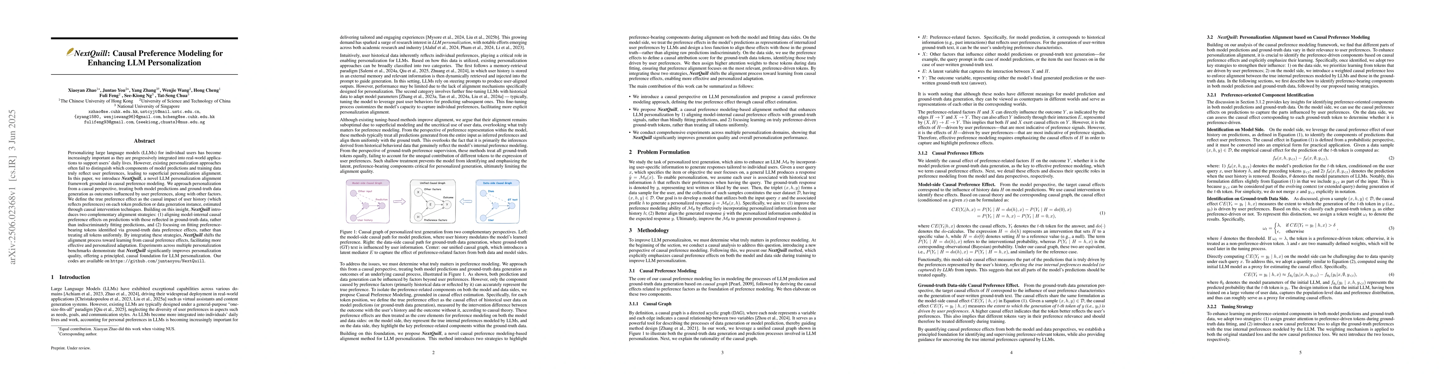 Thumbnail for NextQuill: Causal Preference Modeling for Enhancing LLM Personalization