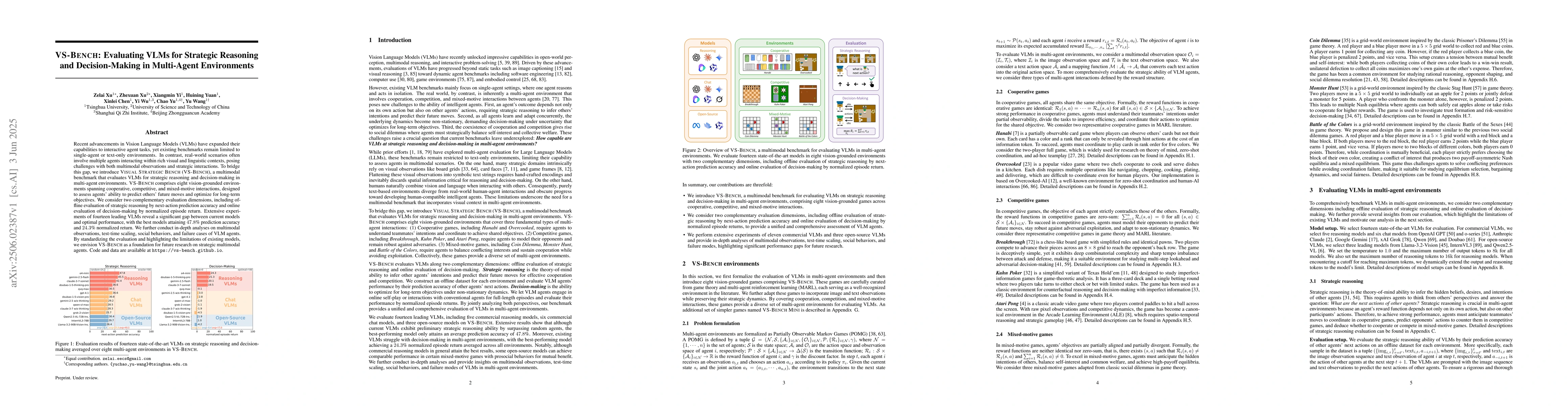 Thumbnail for VS-Bench: Evaluating VLMs for Strategic Reasoning and Decision-Making in
  Multi-Agent Environments