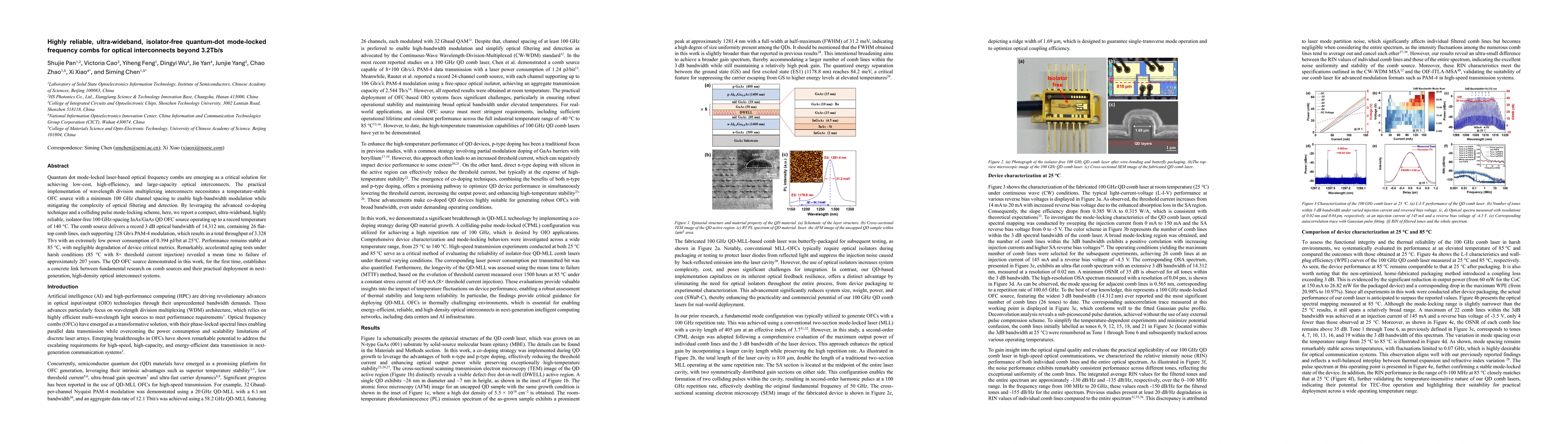 Thumbnail for Highly reliable, ultra-wideband, isolator-free quantum-dot mode-locked
  frequency combs for optical interconnects beyond 3.2Tb/s