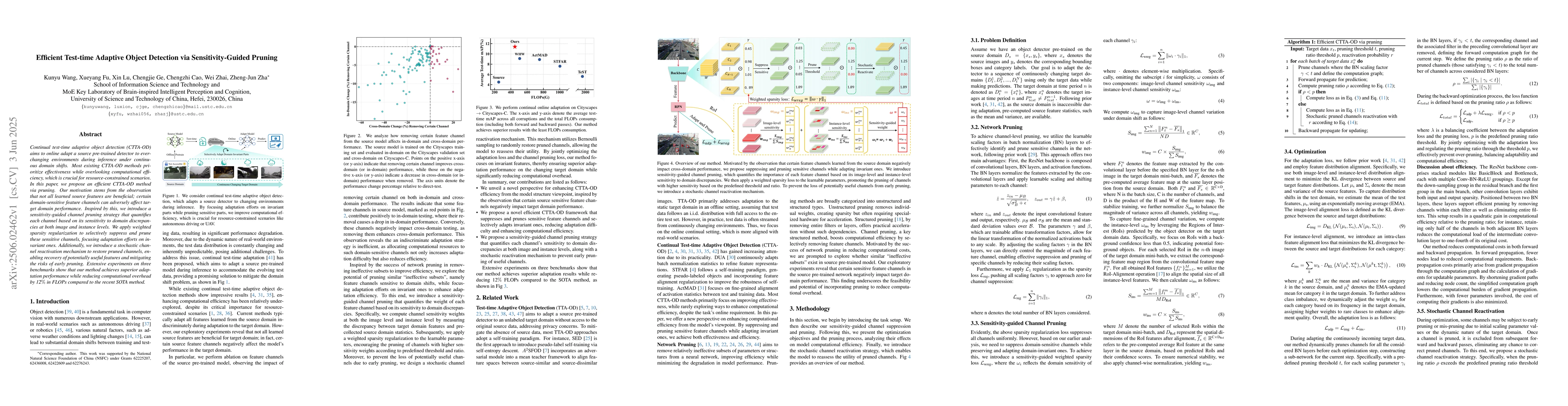 Thumbnail for Efficient Test-time Adaptive Object Detection via Sensitivity-Guided
  Pruning