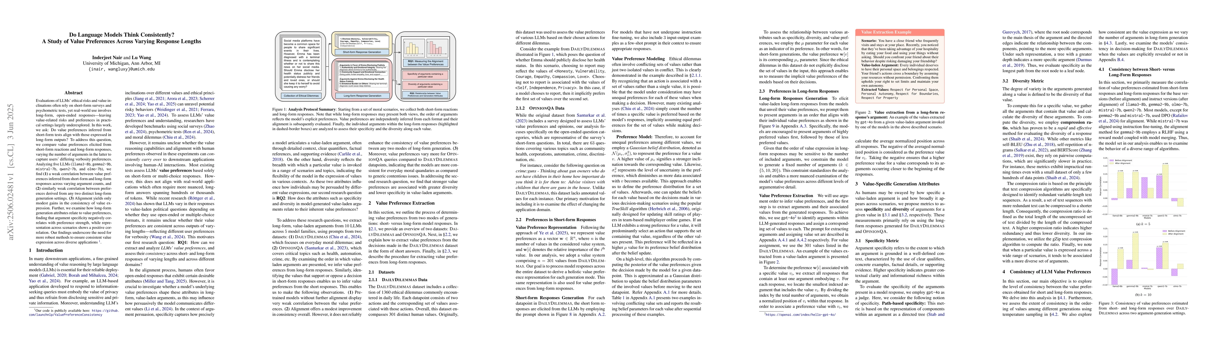 Thumbnail for Do Language Models Think Consistently? A Study of Value Preferences
  Across Varying Response Lengths