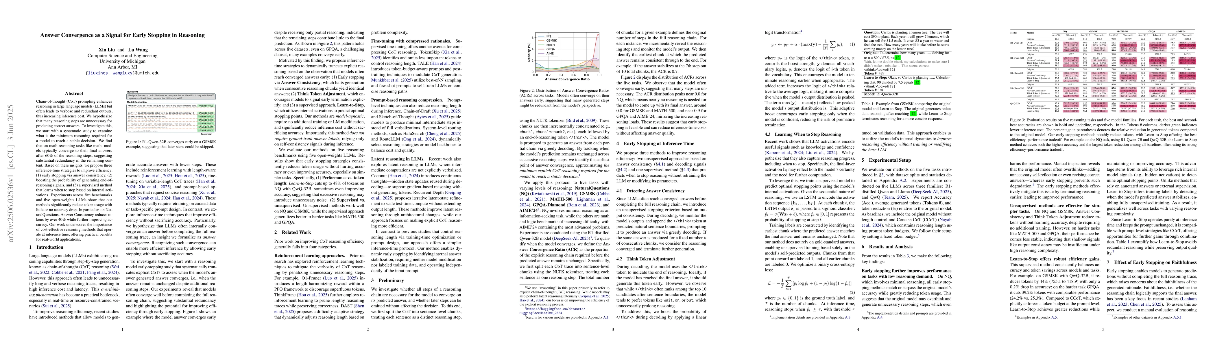 Thumbnail for Answer Convergence as a Signal for Early Stopping in Reasoning