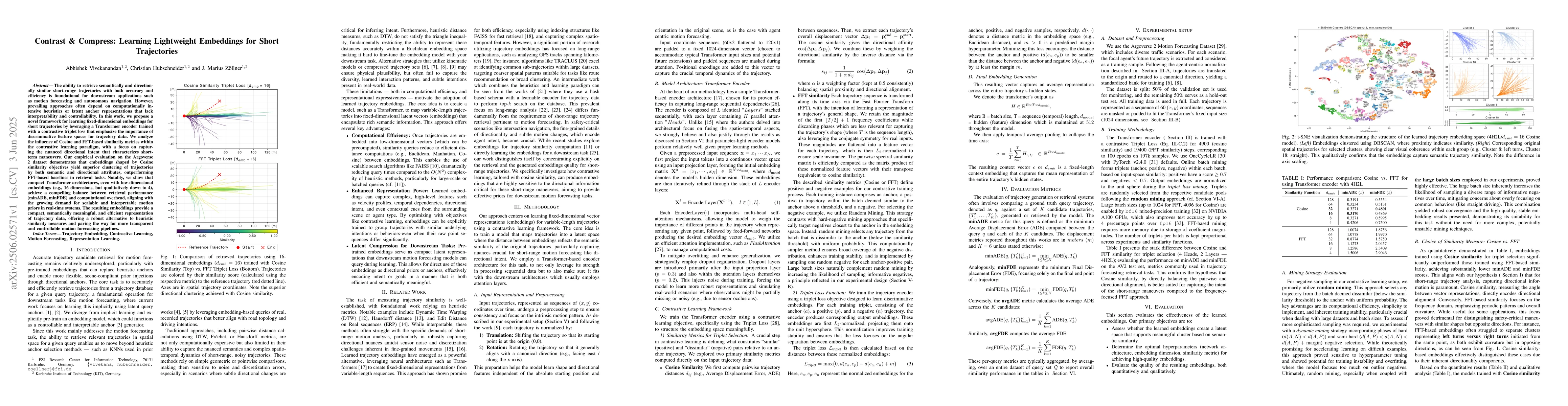 Thumbnail for Contrast & Compress: Learning Lightweight Embeddings for Short
  Trajectories