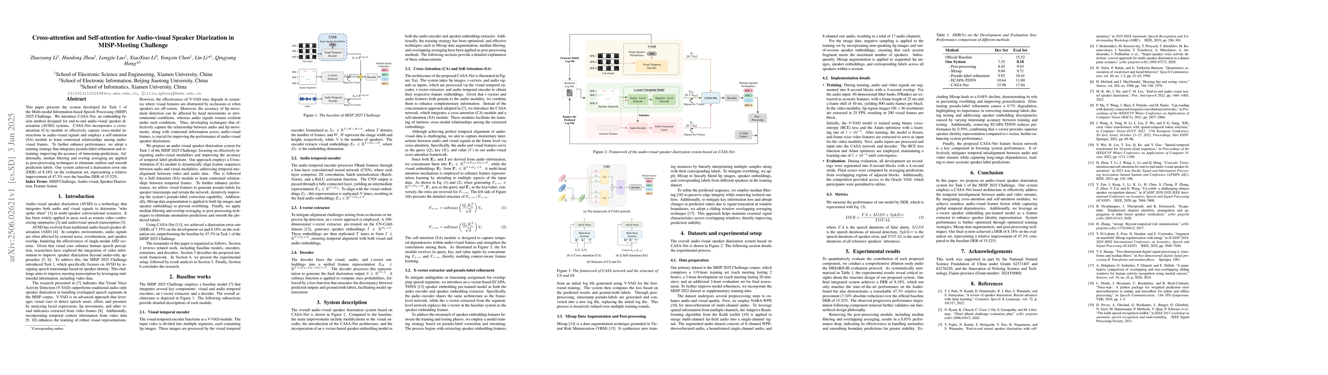 Thumbnail for Cross-attention and Self-attention for Audio-visual Speaker Diarization
  in MISP-Meeting Challenge