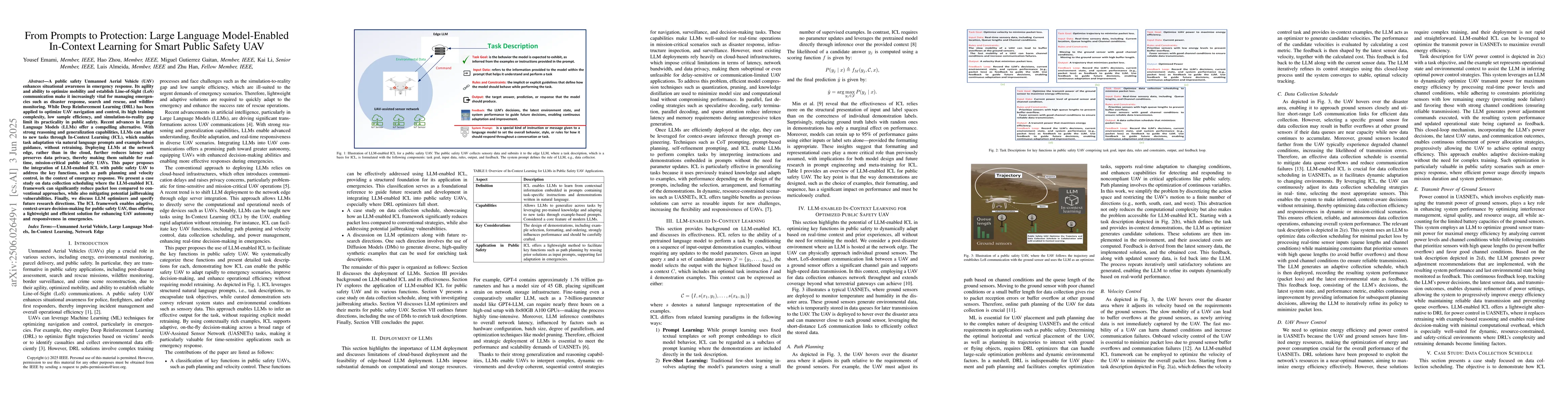 Thumbnail for From Prompts to Protection: Large Language Model-Enabled In-Context
  Learning for Smart Public Safety UAV