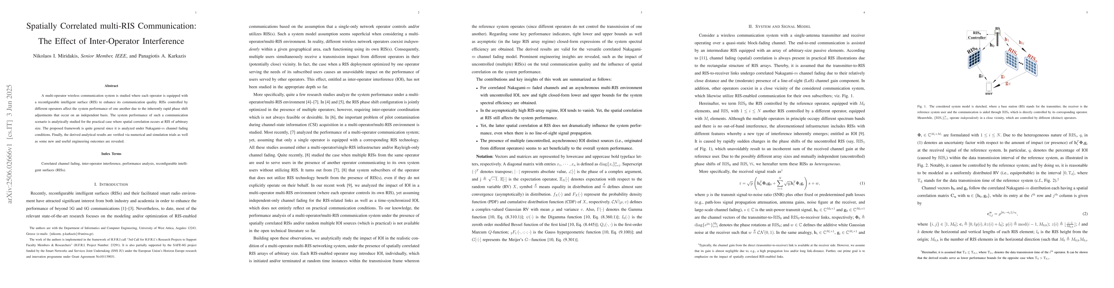 Thumbnail for Spatially Correlated multi-RIS Communication: The Effect of
  Inter-Operator Interference