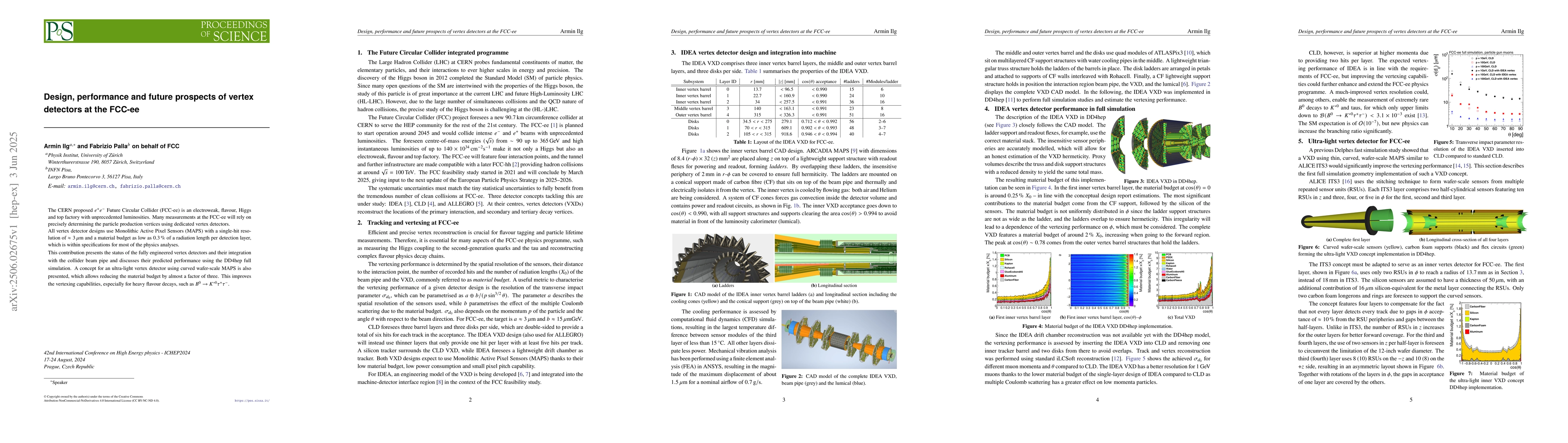 Thumbnail for Design, performance and future prospects of vertex detectors at the
  FCC-ee