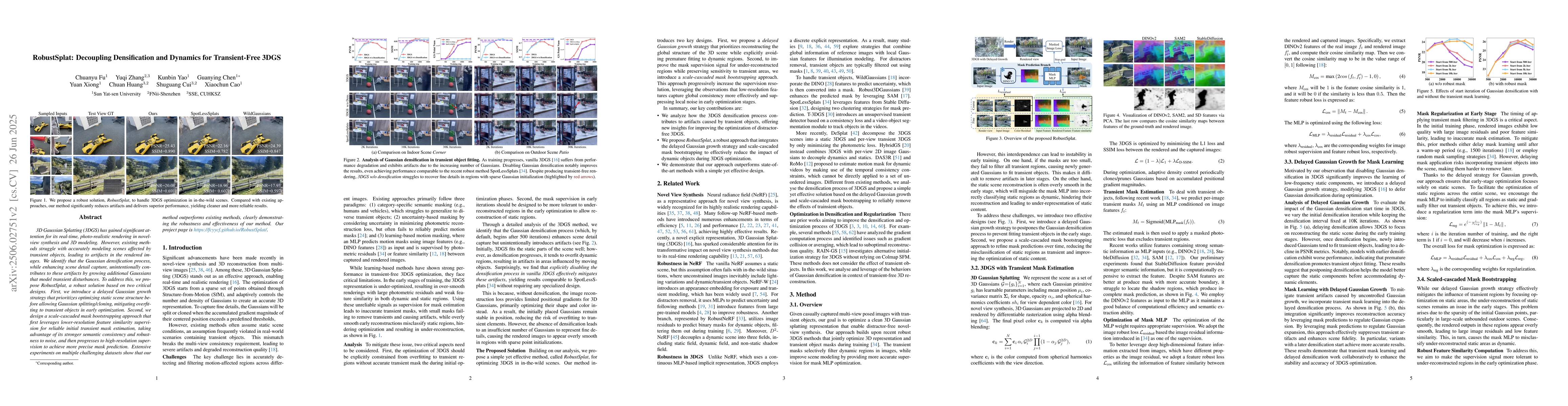 Thumbnail for RobustSplat: Decoupling Densification and Dynamics for Transient-Free
  3DGS