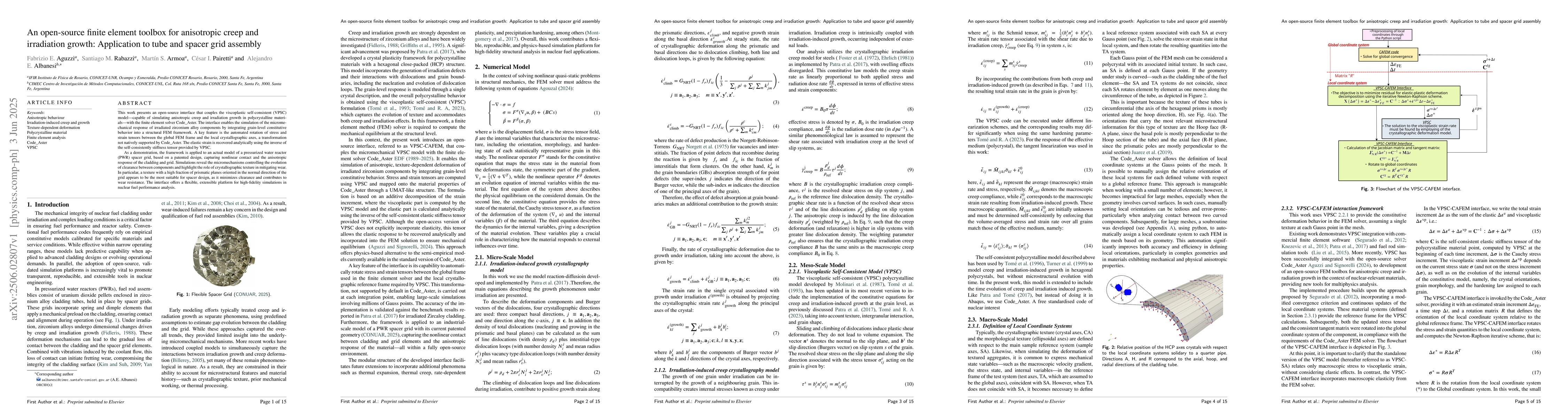Thumbnail for An open-source finite element toolbox for anisotropic creep and
  irradiation growth: Application to tube and spacer grid assembly