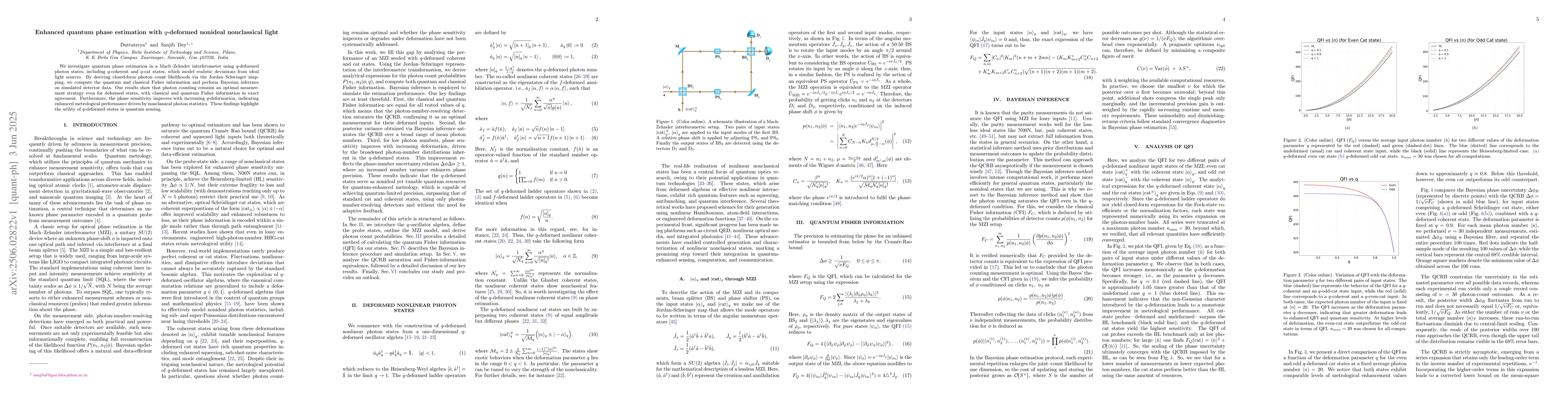 Thumbnail for Enhanced quantum phase estimation with $q$-deformed nonideal
  nonclassical light