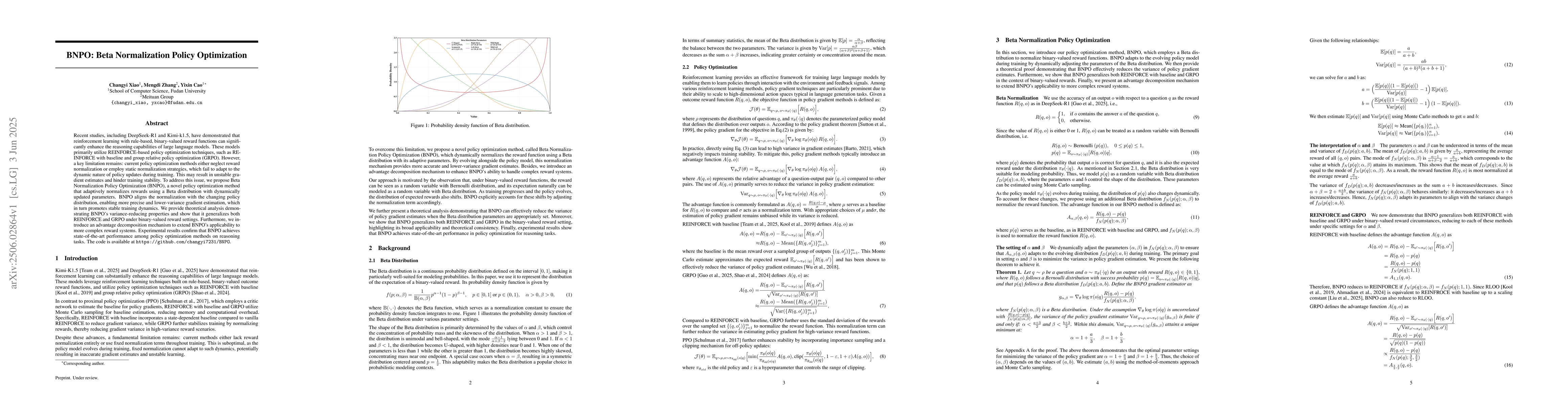 Thumbnail for BNPO: Beta Normalization Policy Optimization