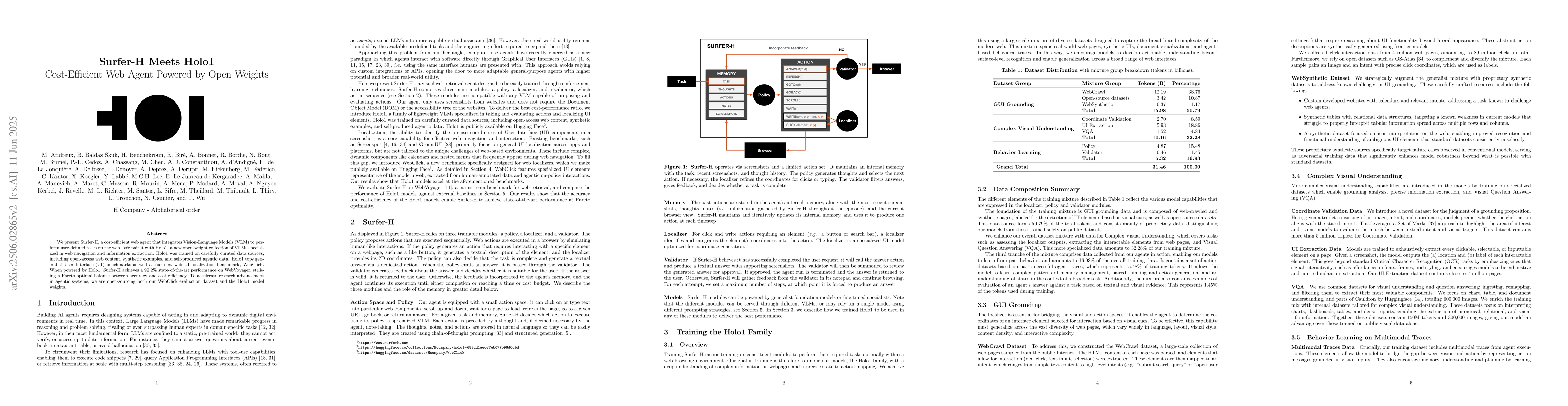 Thumbnail for Surfer-H Meets Holo1: Cost-Efficient Web Agent Powered by Open Weights