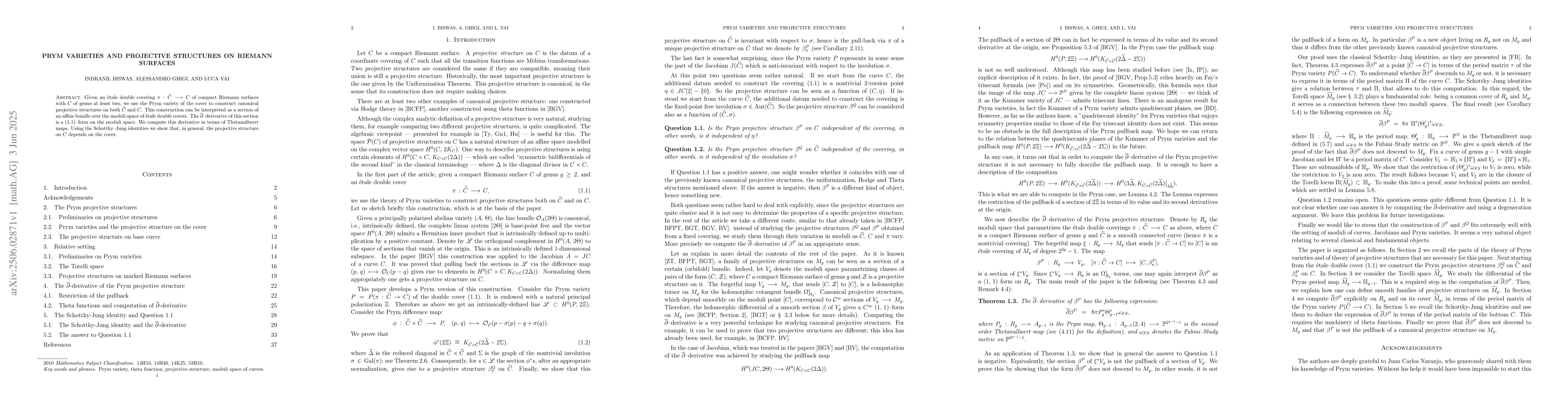 Thumbnail for Prym varieties and projective structures on Riemann surfaces