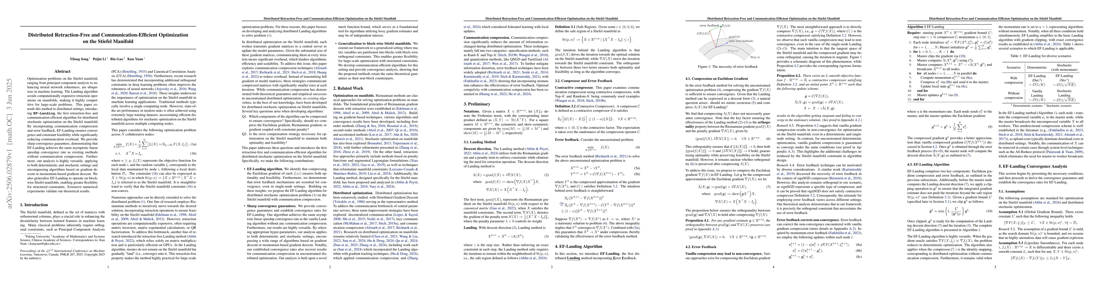 Thumbnail for Distributed Retraction-Free and Communication-Efficient Optimization on
  the Stiefel Manifold