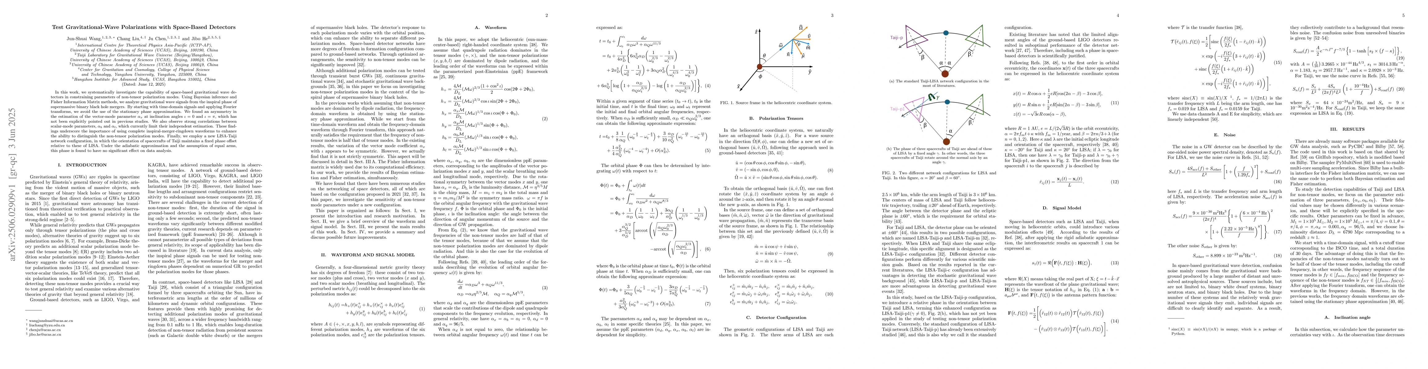 Thumbnail for Test Gravitational-Wave Polarizations with Space-Based Detectors