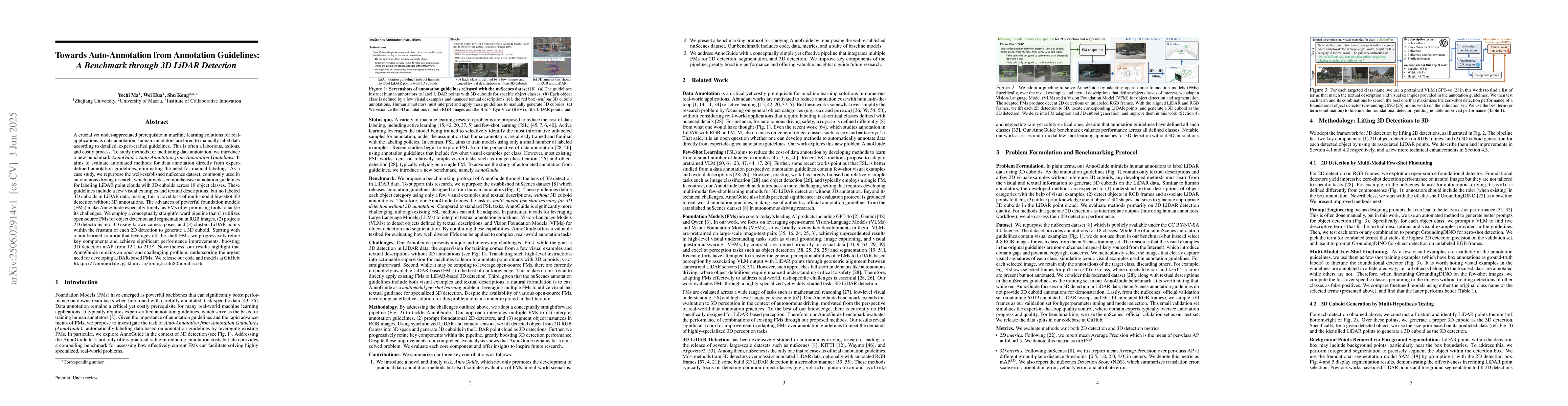 Thumbnail for Towards Auto-Annotation from Annotation Guidelines: A Benchmark through
  3D LiDAR Detection